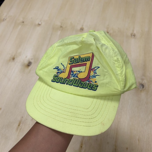 Source Unknown Other - Vintage Salem SoundWaves Hat Cap Snap Back Mens One Size Yellow Nylon Music